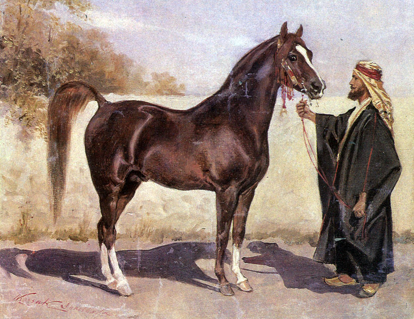 Ю. Косак (1824-1899). Бедуин с арабским жеребцом