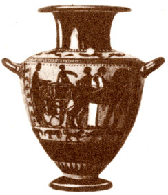 Чернофигурная ваза с конной сценой. IV в. до н. э.