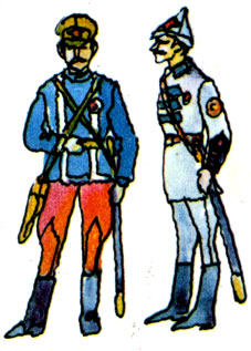 Форма красных кавалеристов 1918 и 1922 гг.