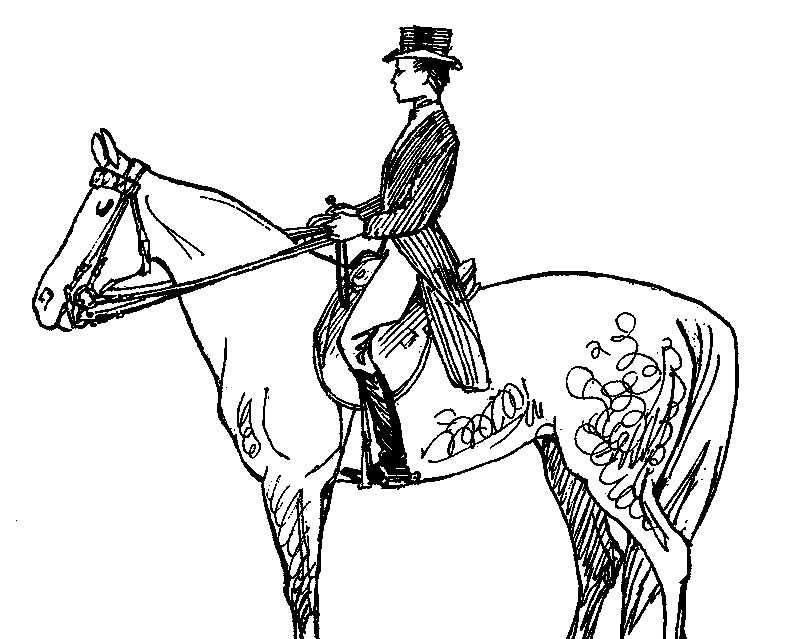 Раскраска Лошадь с наездником